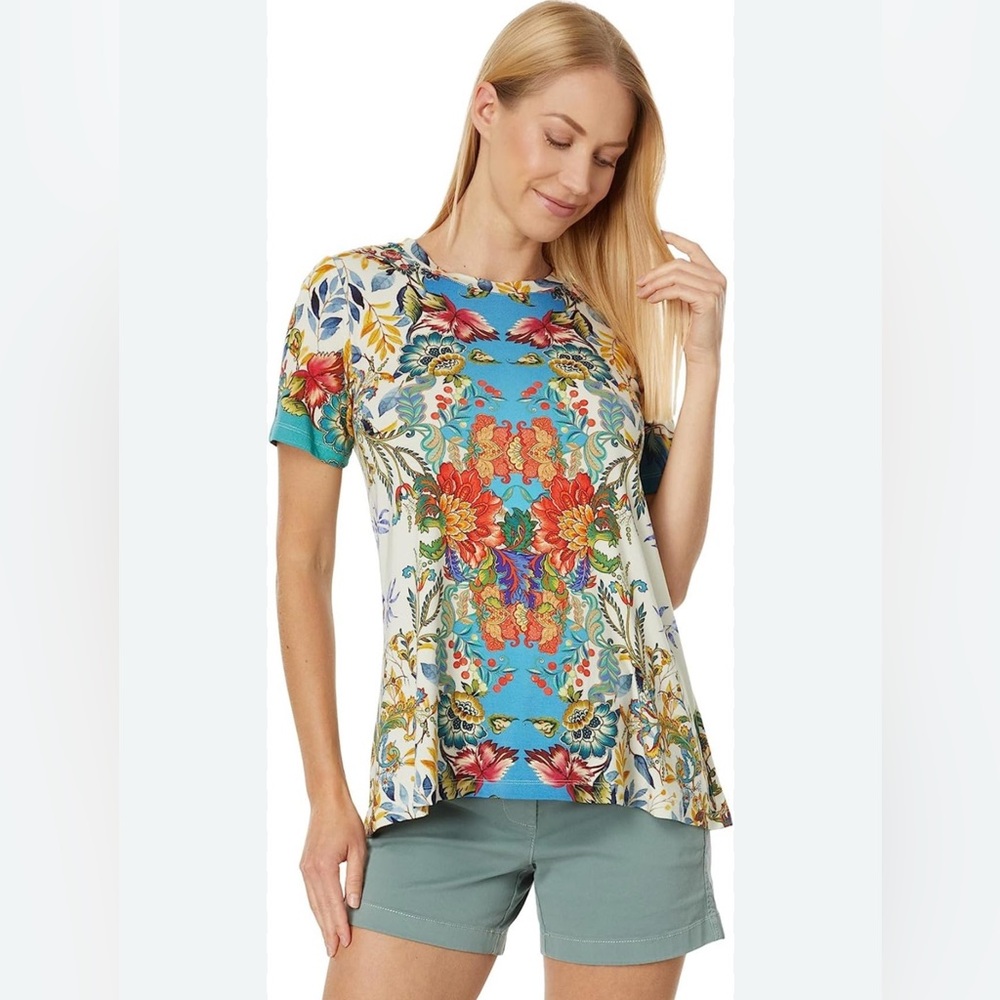 009JW // NWT Johnny Was JANIE Favorite Crew Neck Swing Tee // XS